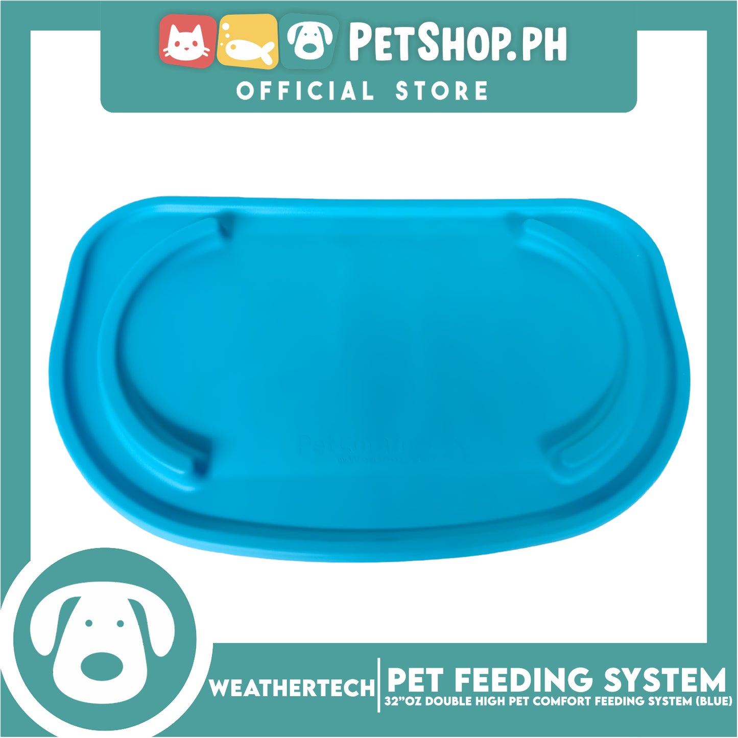 Weather Tech, Double High Pet Comfort Feeding System 32oz (Blue) DHC3206BLBL Elevated Dog Bowls or Cat Bowls to Enhance Mealtime