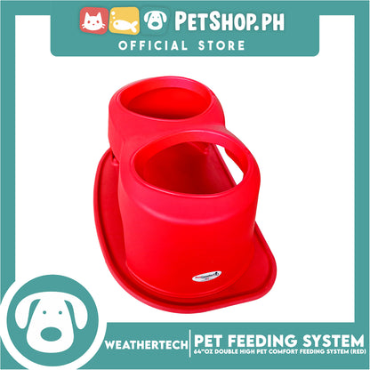 Weather Tech, Double High Pet Comfort Feeding System 64oz (Red) DHC6410RD Elevated Dog Bowls or Cat Bowls to Enhance Mealtime