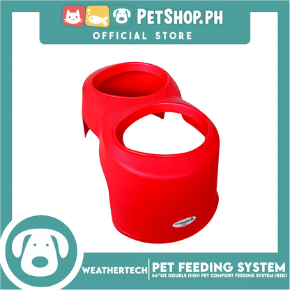 Weather Tech, Double High Pet Comfort Feeding System 64oz (Red) DHC6410RD Elevated Dog Bowls or Cat Bowls to Enhance Mealtime