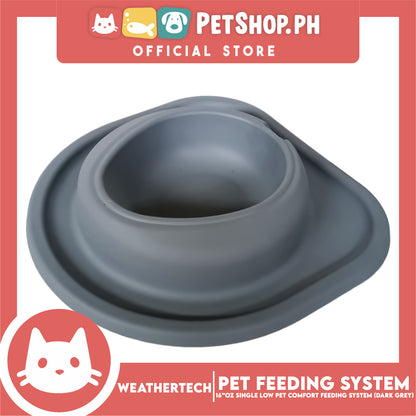 Weather Tech, Single Low Pet Comfort Feeding System 16oz (Dark Grey) SLI602DG Heavy-Duty Food or Water Bowl for On-The-Go Dogs and Cats