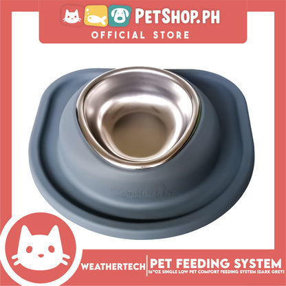 Weather Tech, Single Low Pet Comfort Feeding System 16oz (Dark Grey) SLI602DG Heavy-Duty Food or Water Bowl for On-The-Go Dogs and Cats