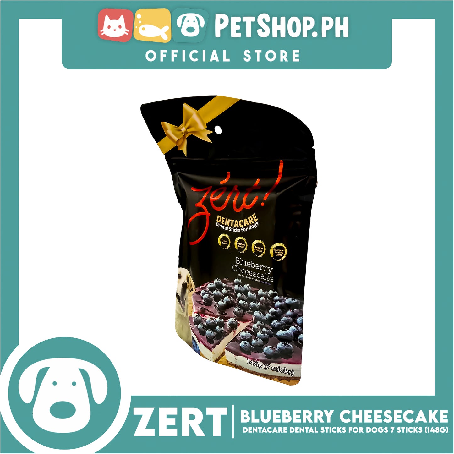 Zert Denta Care Blueberry Cheesecake Dental Sticks for Dogs 148g (7 Sticks)