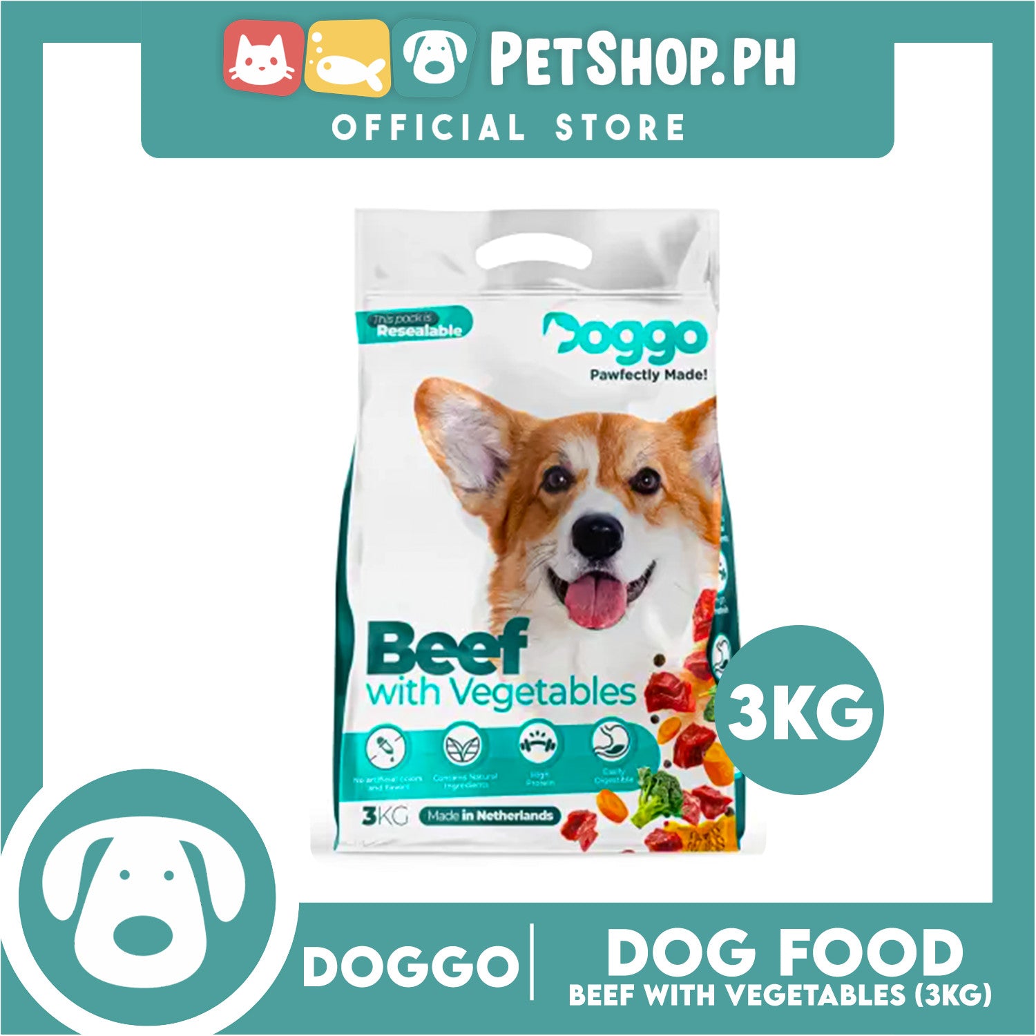 Doggo Beef with Vegetables 3kg Dog Food – Petshop.PH