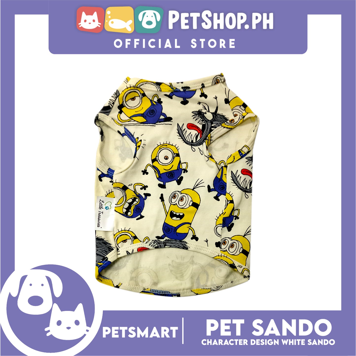 Pet Sando Character Design, White Color (Medium) Perfect Fit for Dogs and Cats