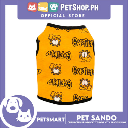 Pet Sando Character Design, Yellow with Black Color Piping Sando (Large) Perfect Fit for Dogs and Cats