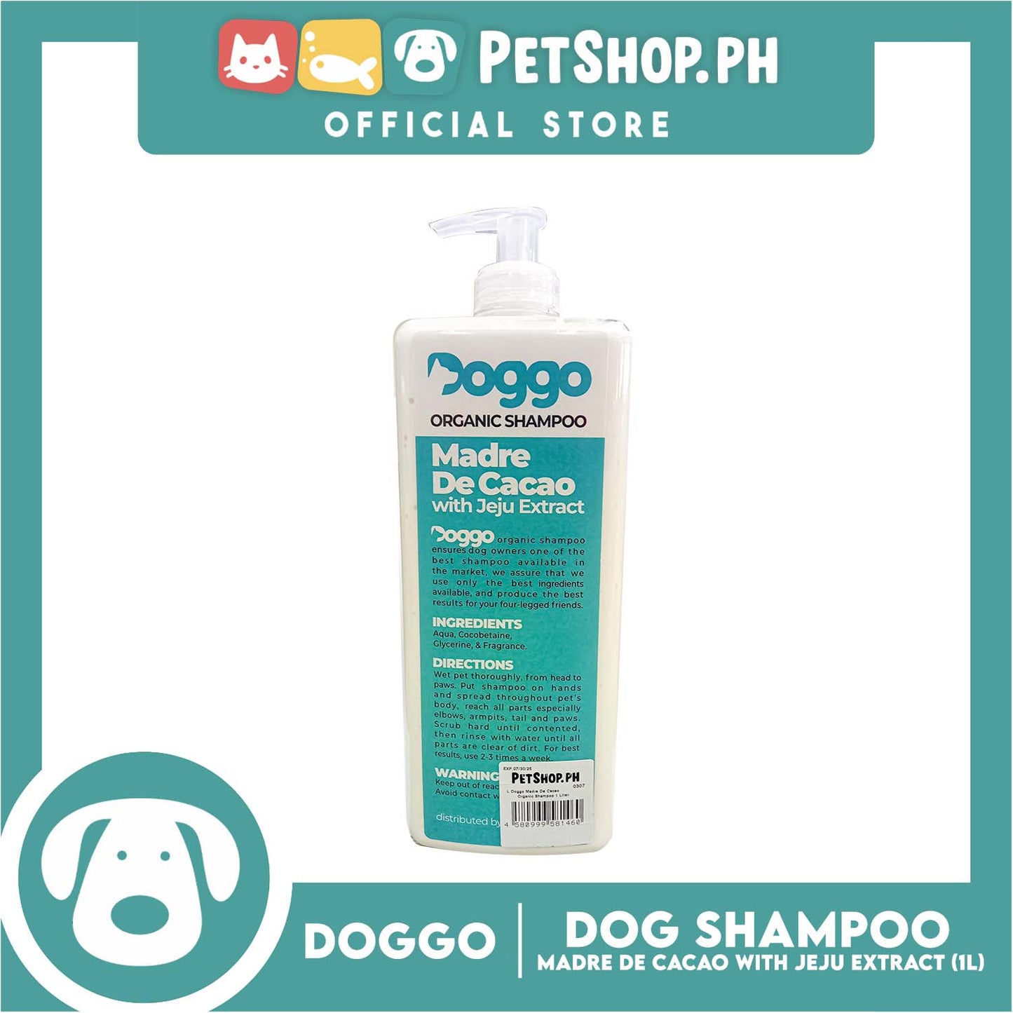 Doggo Organic Shampoo Madre De Cacao with Jeju Extract 1Liter