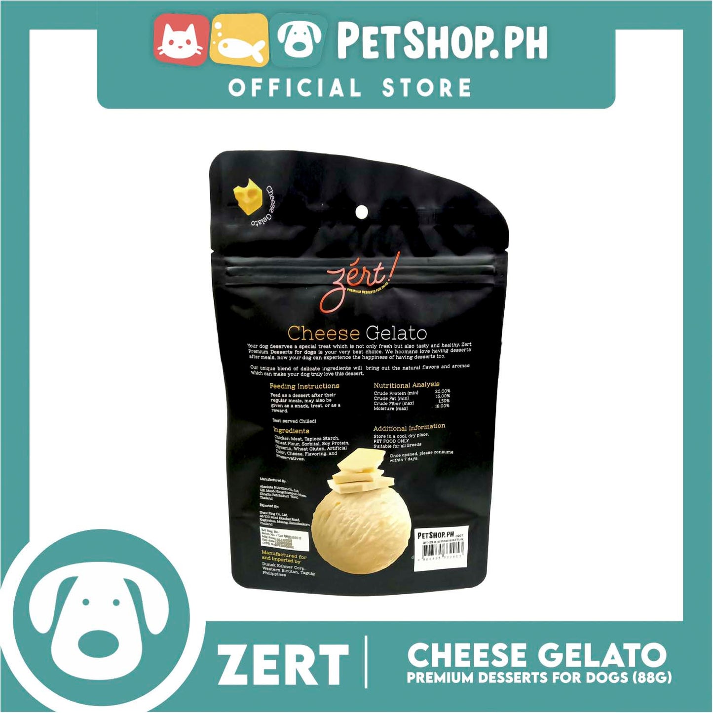 Zert Premium Desserts for Dogs 88g (Cheese Gelato)