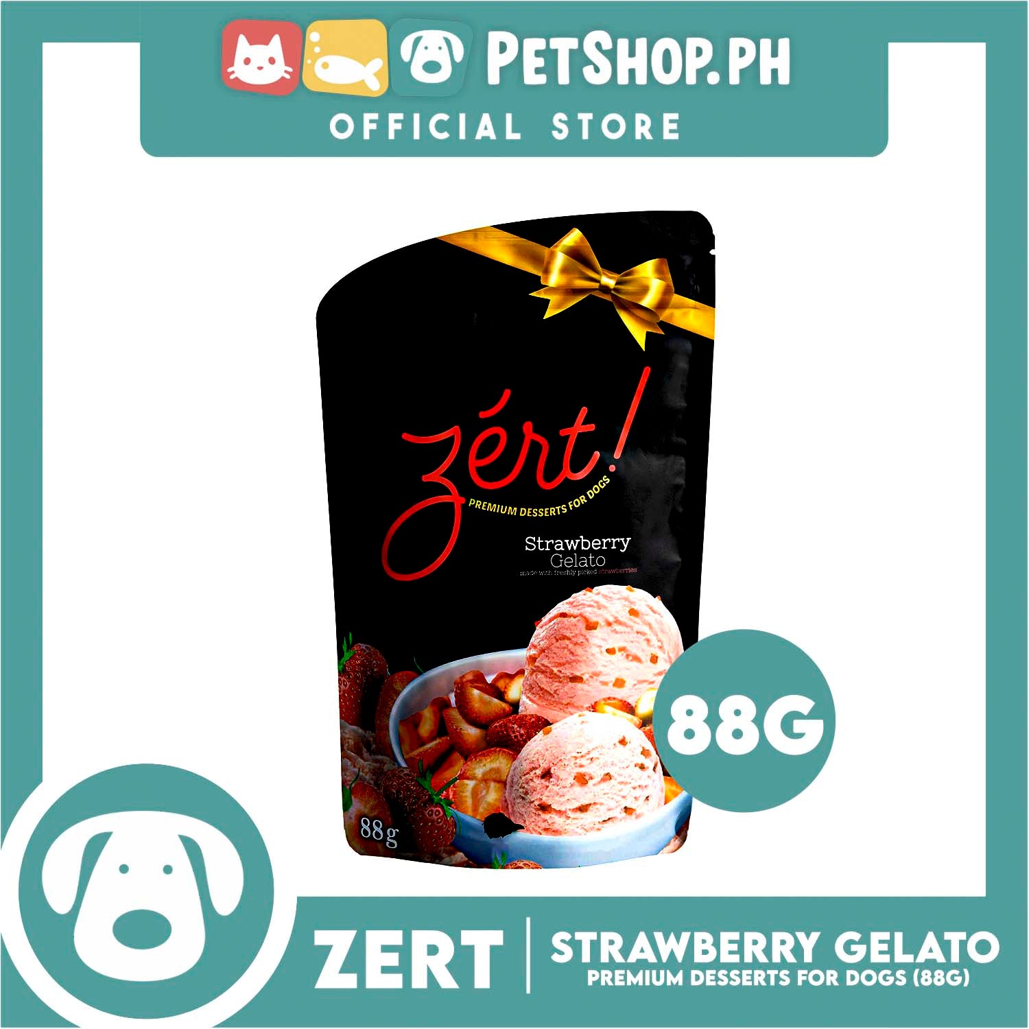 Zert Sc Zert Premium Desserts for Dogs 88g (Strawberry Gelato) – Petshop.PH