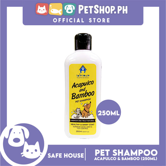 Safe House Natural Pet Care Solutions Pet Shampoo 250ml (Acapulco and Bamboo) Healthy and Shiny Coat