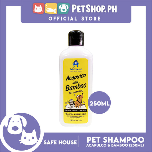 Safe House Natural Pet Care Solutions Pet Shampoo 250ml (Acapulco and Bamboo) Healthy and Shiny Coat