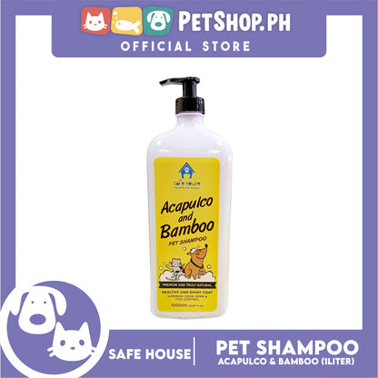 Safe House Natural Pet Care Solutions Pet Shampoo 1000ml (Acapulco and Bamboo) Healthy and Shiny Coat