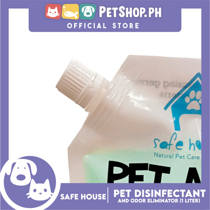 Safe House Natural Pet Care Solutions Pet Area Disinfectant and Odor Eliminator Refill Pack 1Liter
