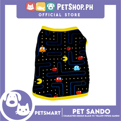 Pet Clothes Character Design, Black with Yellow Piping Sando (XL) DG-CTN176XL