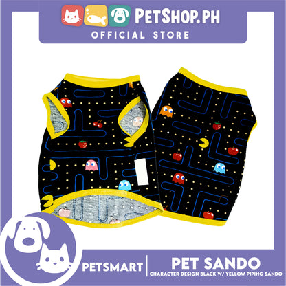 Pet Clothes Character Design, Black with Yellow Piping Sando (XL) DG-CTN176XL