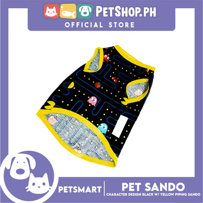 Pet Clothes Character Design, Black with Yellow Piping Sando (XL) DG-CTN176XL