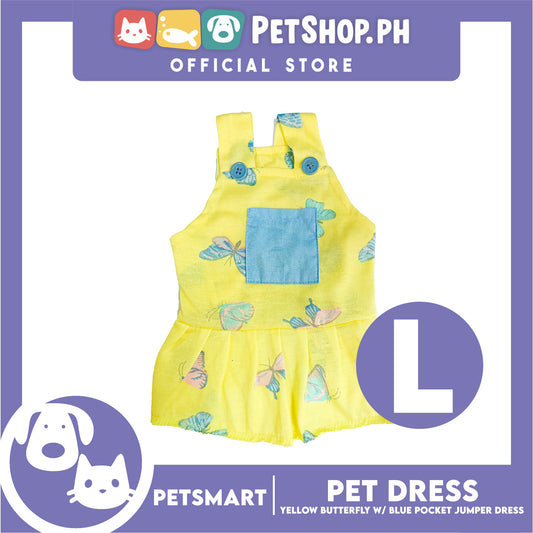 Pet Dress Yellow Butterfly with Blue Pock Jumper (Large) DG-CTN177L