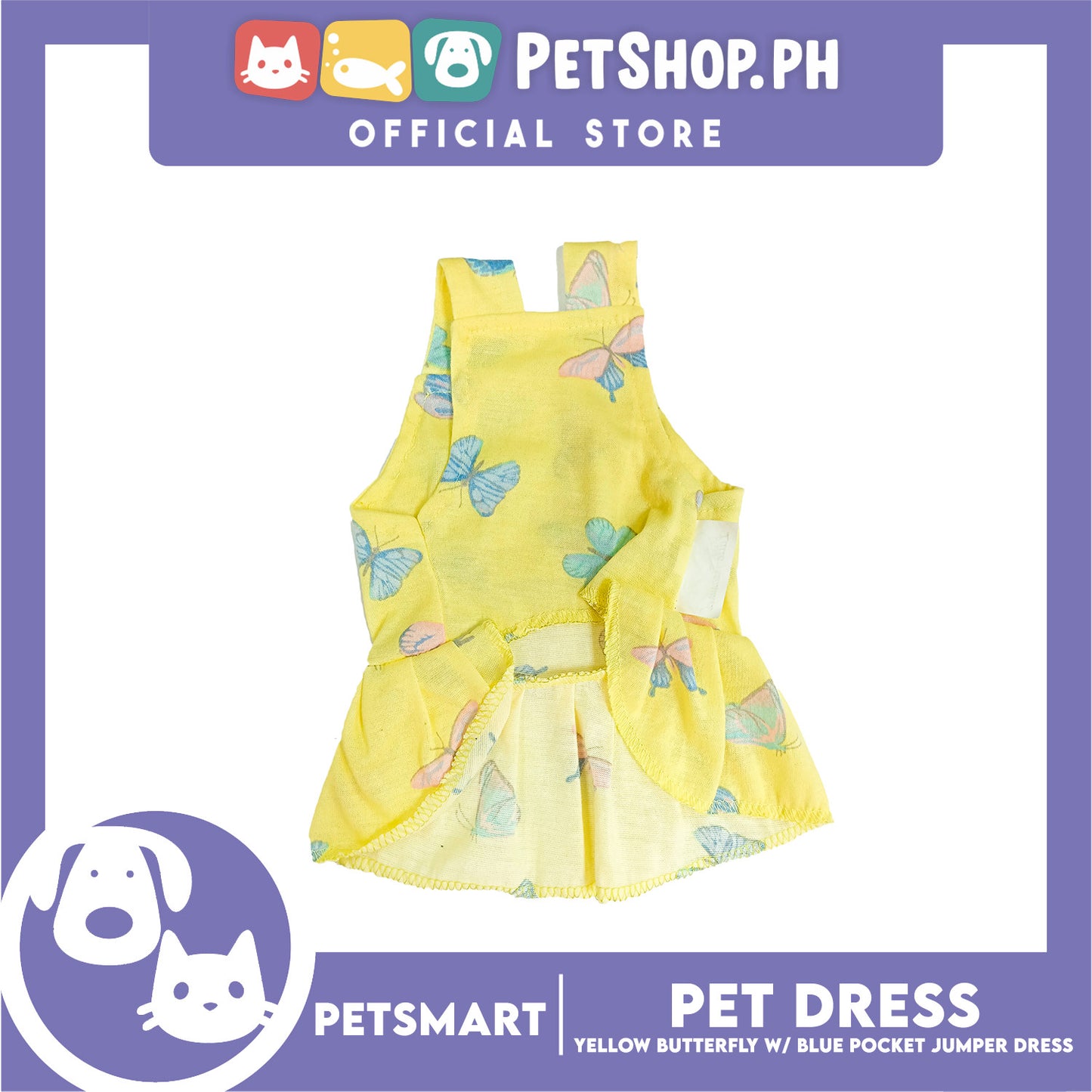 Pet Dress Yellow Butterfly with Blue Pock Jumper (XL) DG-CTN177XL