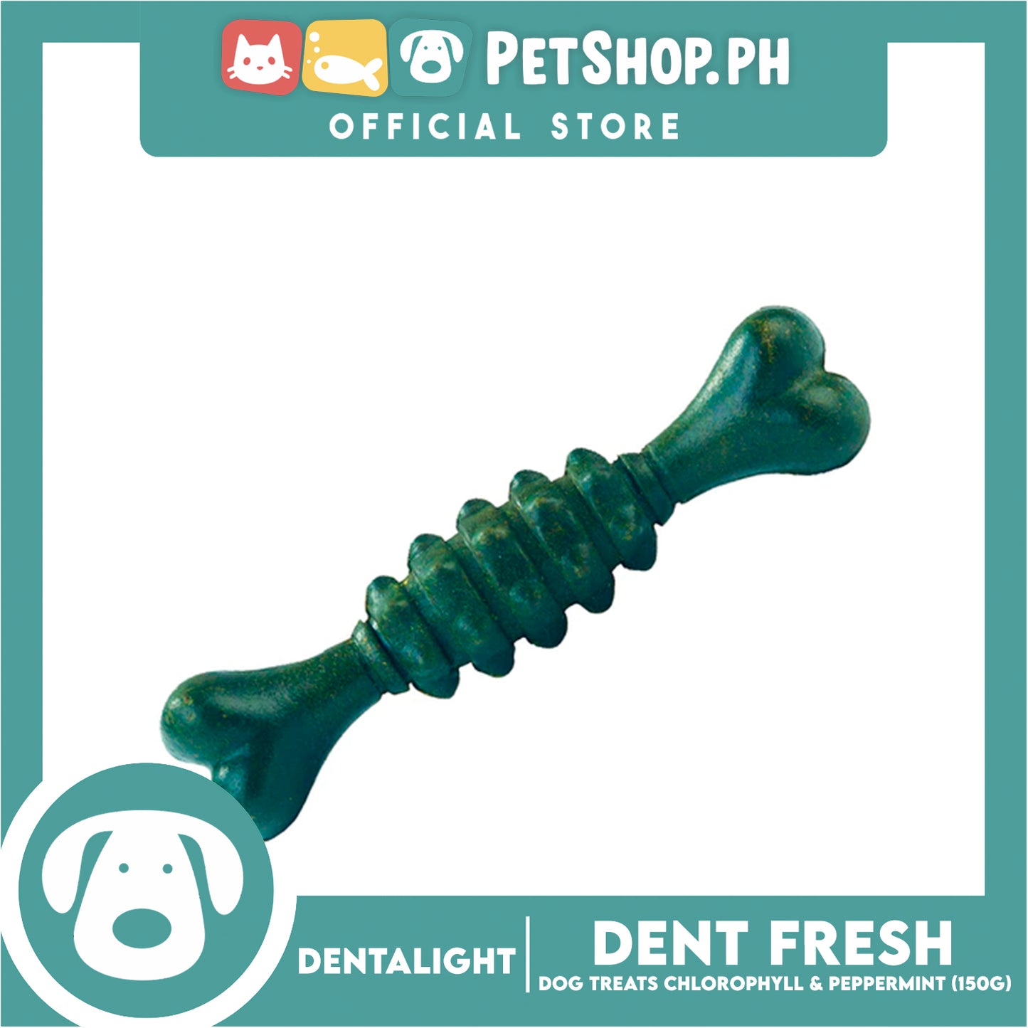 Dentalight Dent Fresh 360° Toothbrush Peppermint Fresh Breath Dog Treats 18s 150g