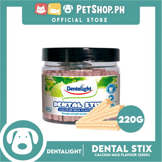 Dentalight Dental Stix Calcium Milk Flavor Dog Treats 220g