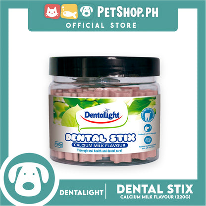 Dentalight Dental Stix Calcium Milk Flavor Dog Treats 220g