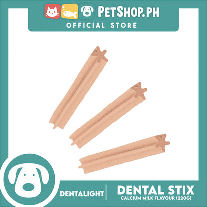 Dentalight Dental Stix Calcium Milk Flavor Dog Treats 220g