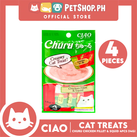 Ciao Churu Cat Treat 14g x 4 Sticks (Chicken Fillet and Squid)