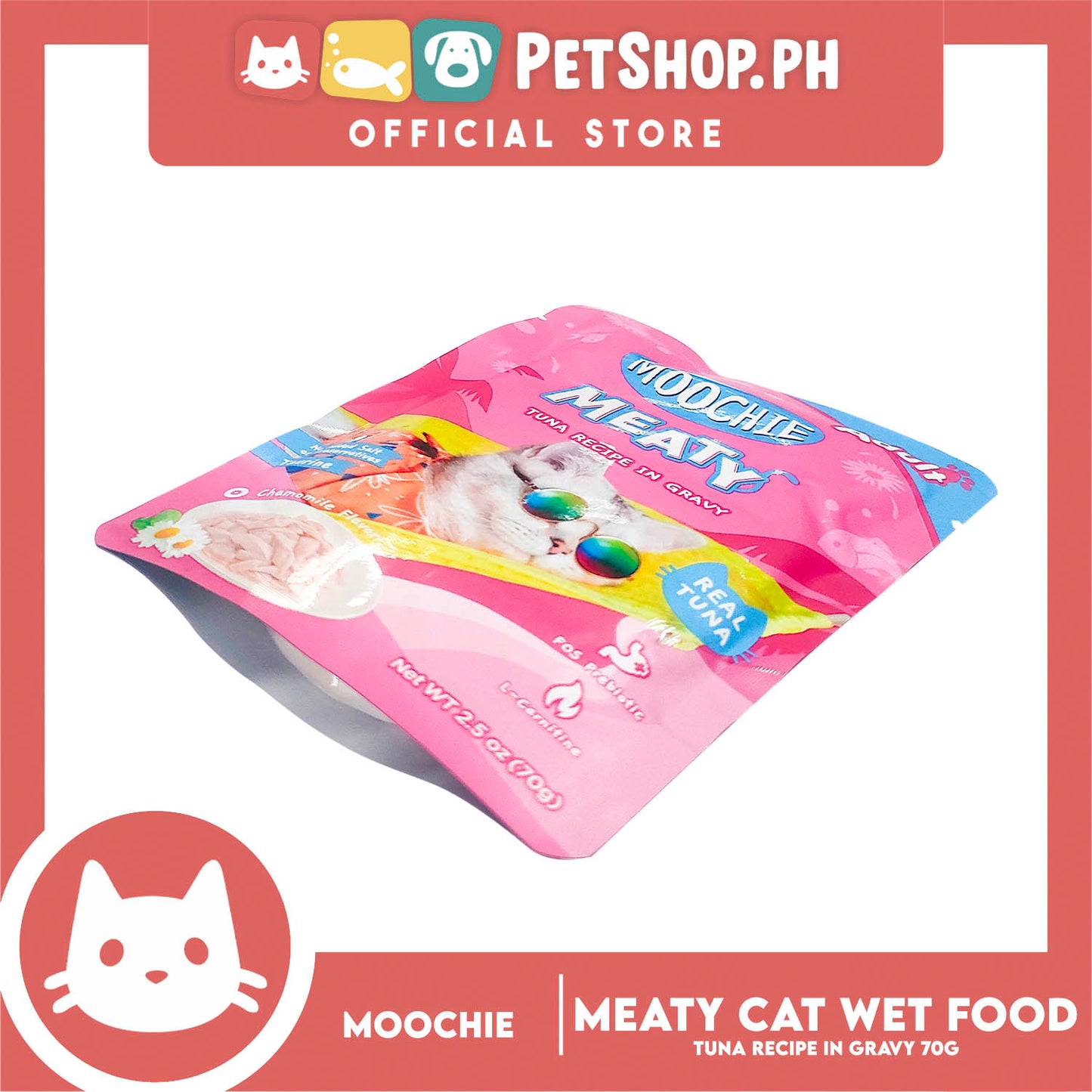 Moochie Meaty Cat Wet Food for Adult 70g (Tuna Recipe in Gravy)