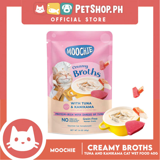Moochie Creamy Broths, Cat Wet Food 40g (With Tuna and Kanikama)