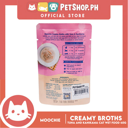 Moochie Creamy Broths, Cat Wet Food 40g (With Tuna and Kanikama)