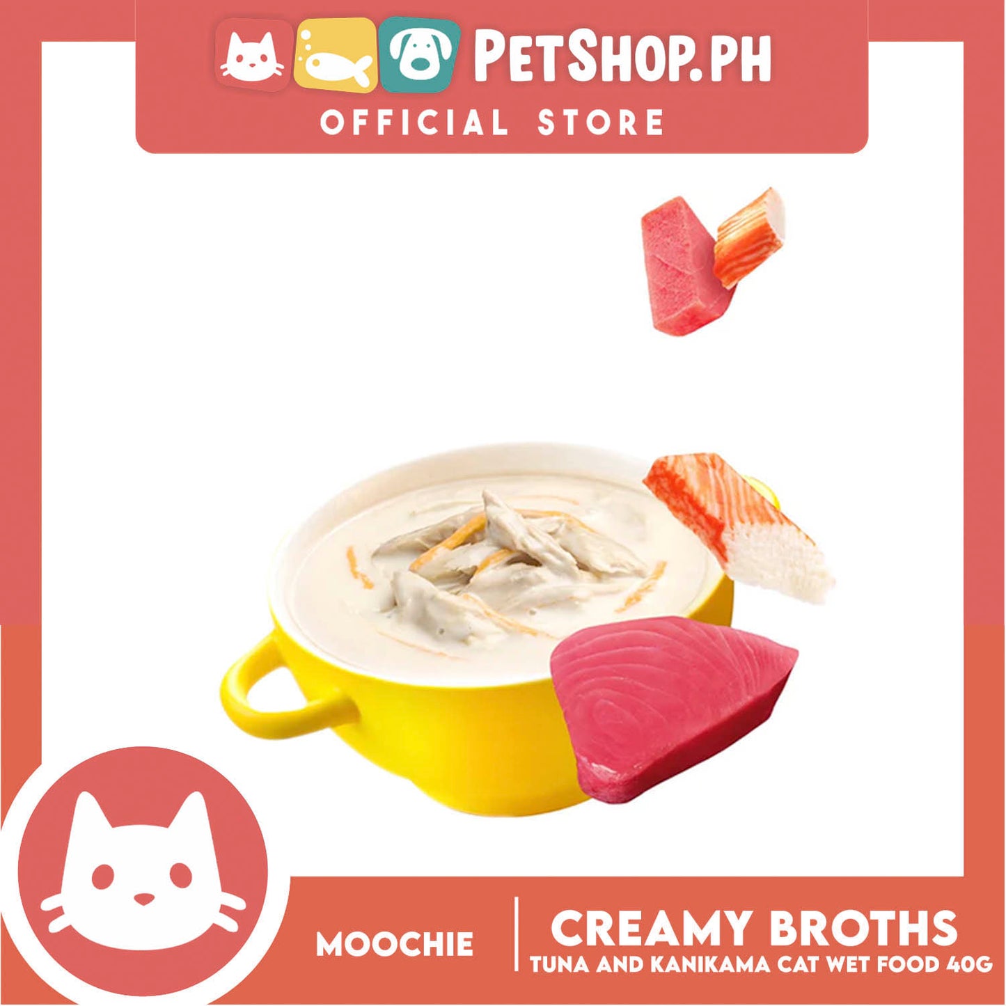 Moochie Creamy Broths, Cat Wet Food 40g (With Tuna and Kanikama)
