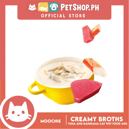 Moochie Creamy Broths, Cat Wet Food 40g (With Tuna and Kanikama)