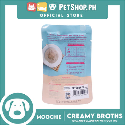 Moochie Creamy Broths With Tuna and Scallop Cat Wet Food 40g