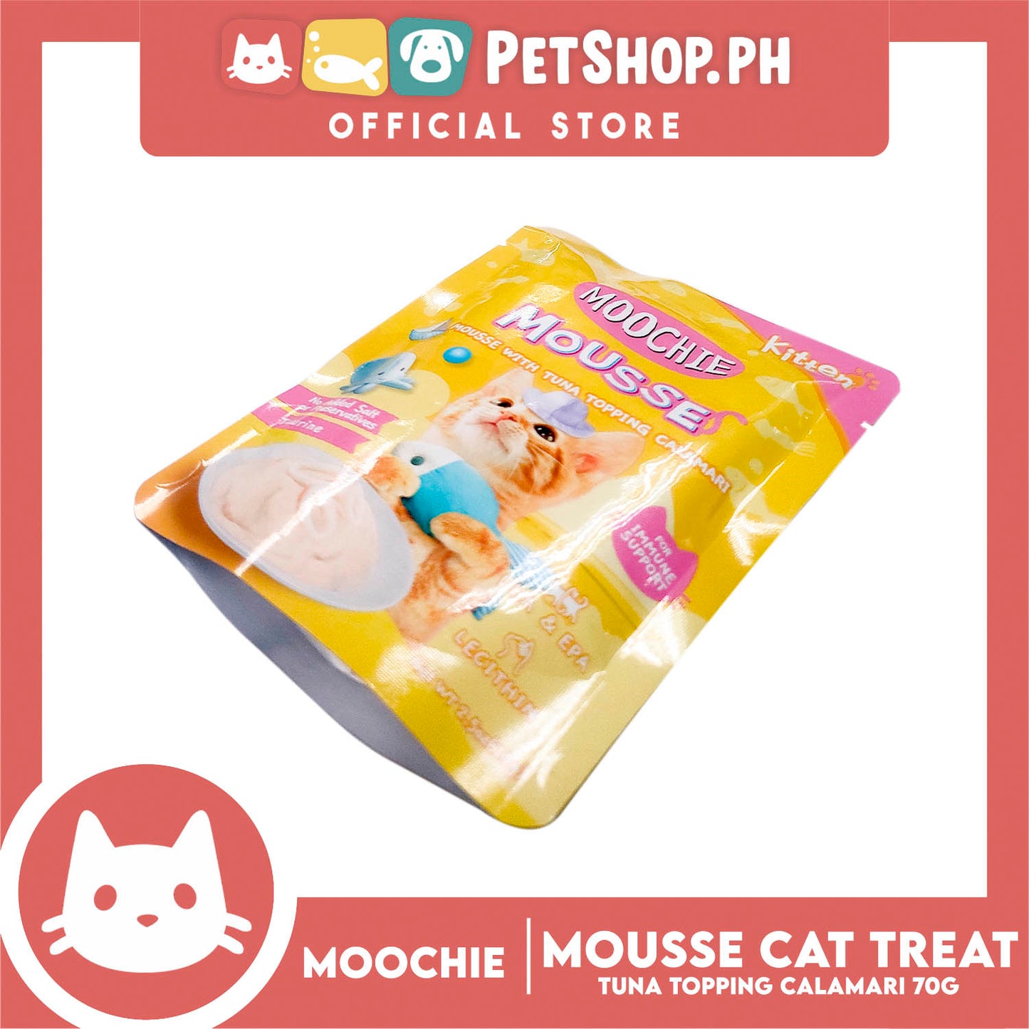 Moochie Cat Wet Food Mousse (Tuna Topping Calamari) Kitten 70g