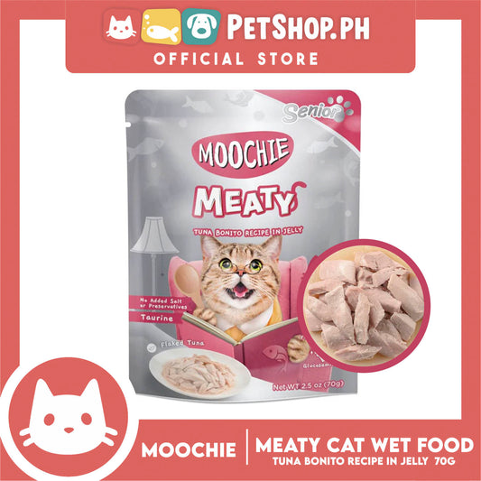 Moochie Meaty Cat Wet Food Tuna Bonito Recipe in Jelly for Senior 70g