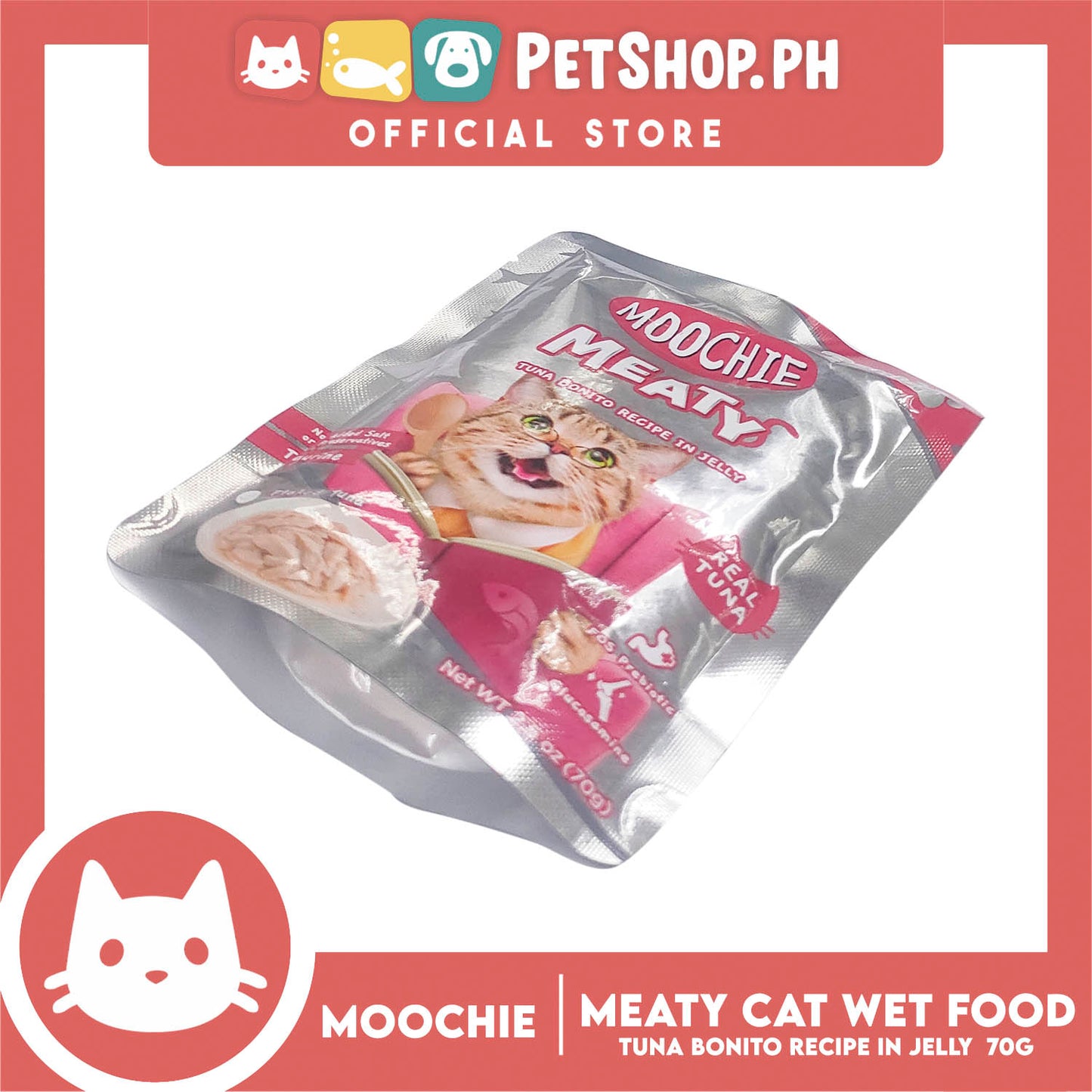 Moochie Meaty Cat Wet Food Tuna Bonito Recipe in Jelly for Senior 70g