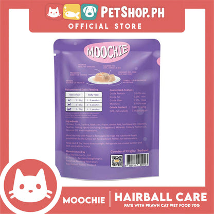 Moochie Hairball Care Adult Cat Wet Food (Pate with Prawn) 70g