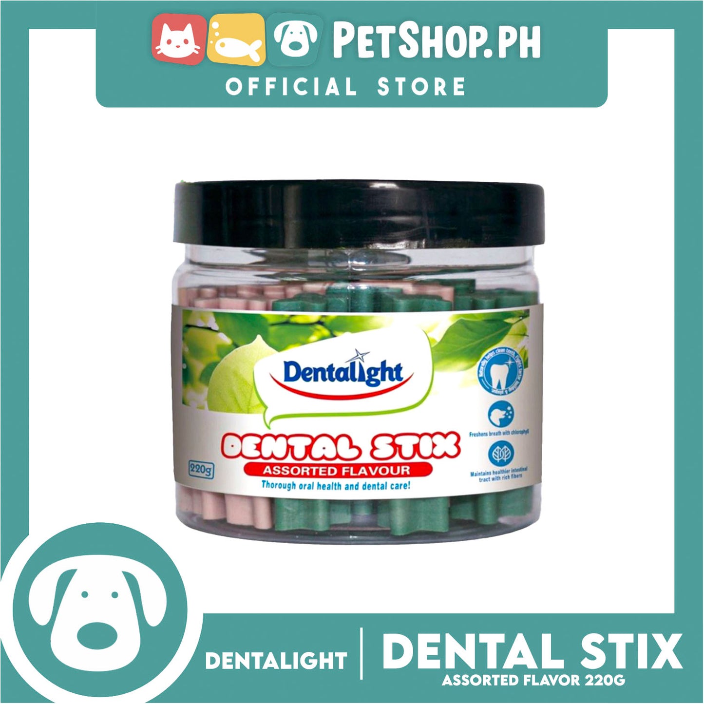 Dentalight Dental Stix (Assorted Flavor) Dog Treats for Oral Health and Dental Care 220g