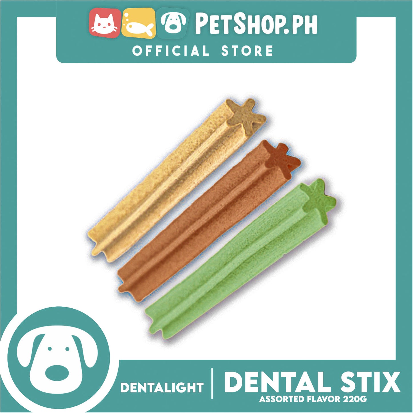 Dentalight Dental Stix (Assorted Flavor) Dog Treats for Oral Health and Dental Care 220g