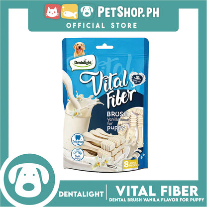 Dentalight Vital Fiber Puppy Soft Dental Brush Vanilla Dog Treats for Puppy  8pcs/pack