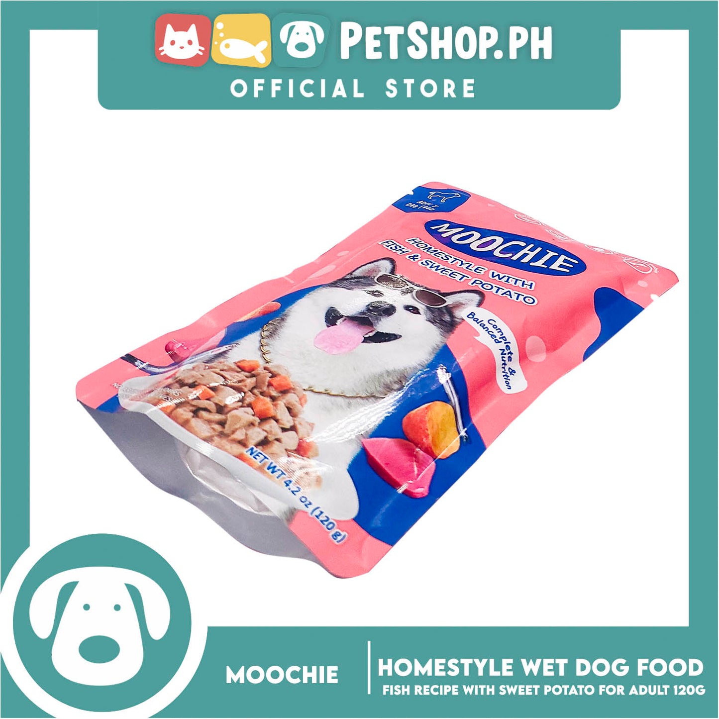 Moochie Dog Wet Food for Adult 120g (Homestyle with Fish and Sweet Potato)