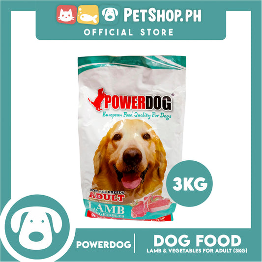 PowerDog Lamb and Vegetables for All Breeds Adult 3kgs Dry Dog Food