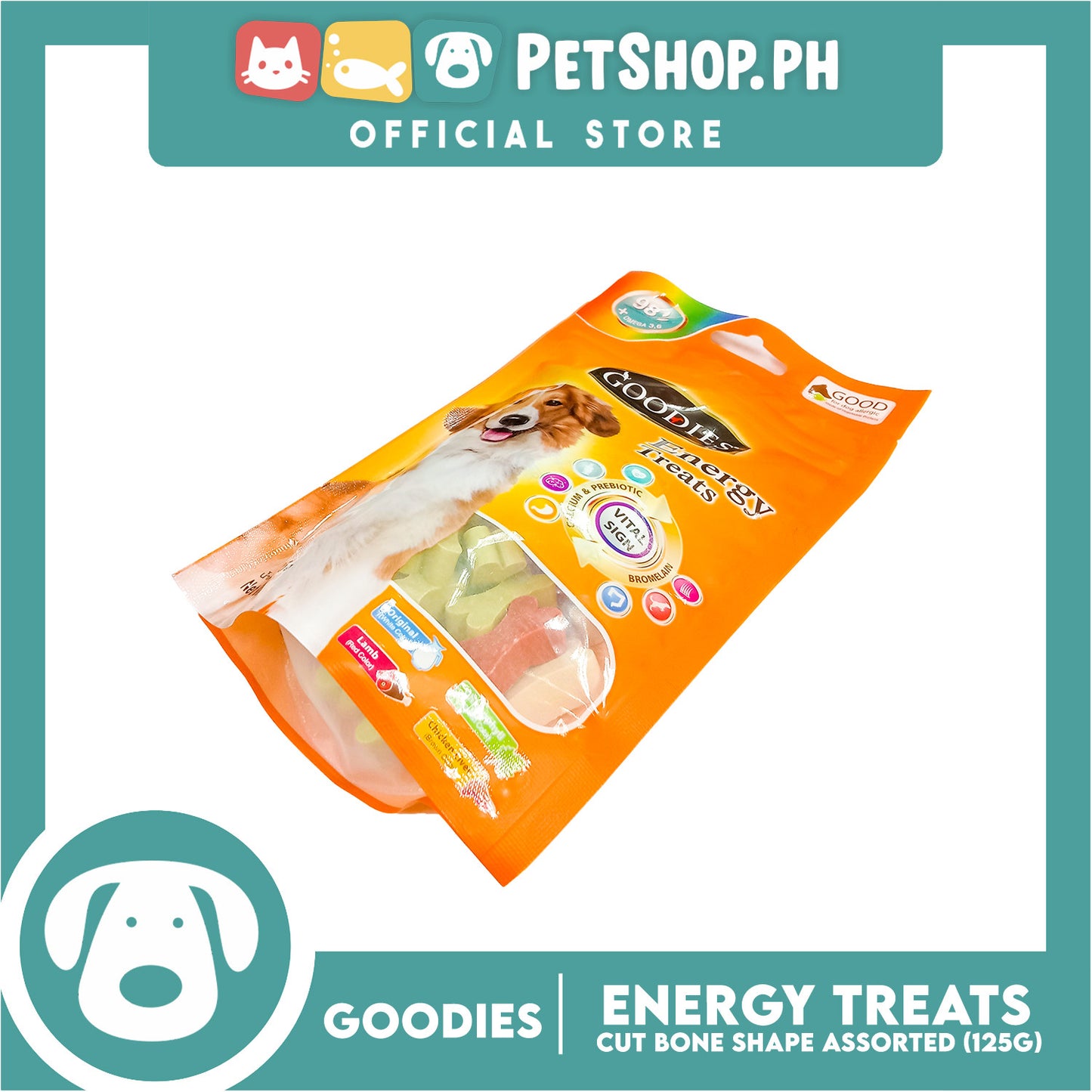 Goodies Dog Energy Treats (Bone Cut) 125g