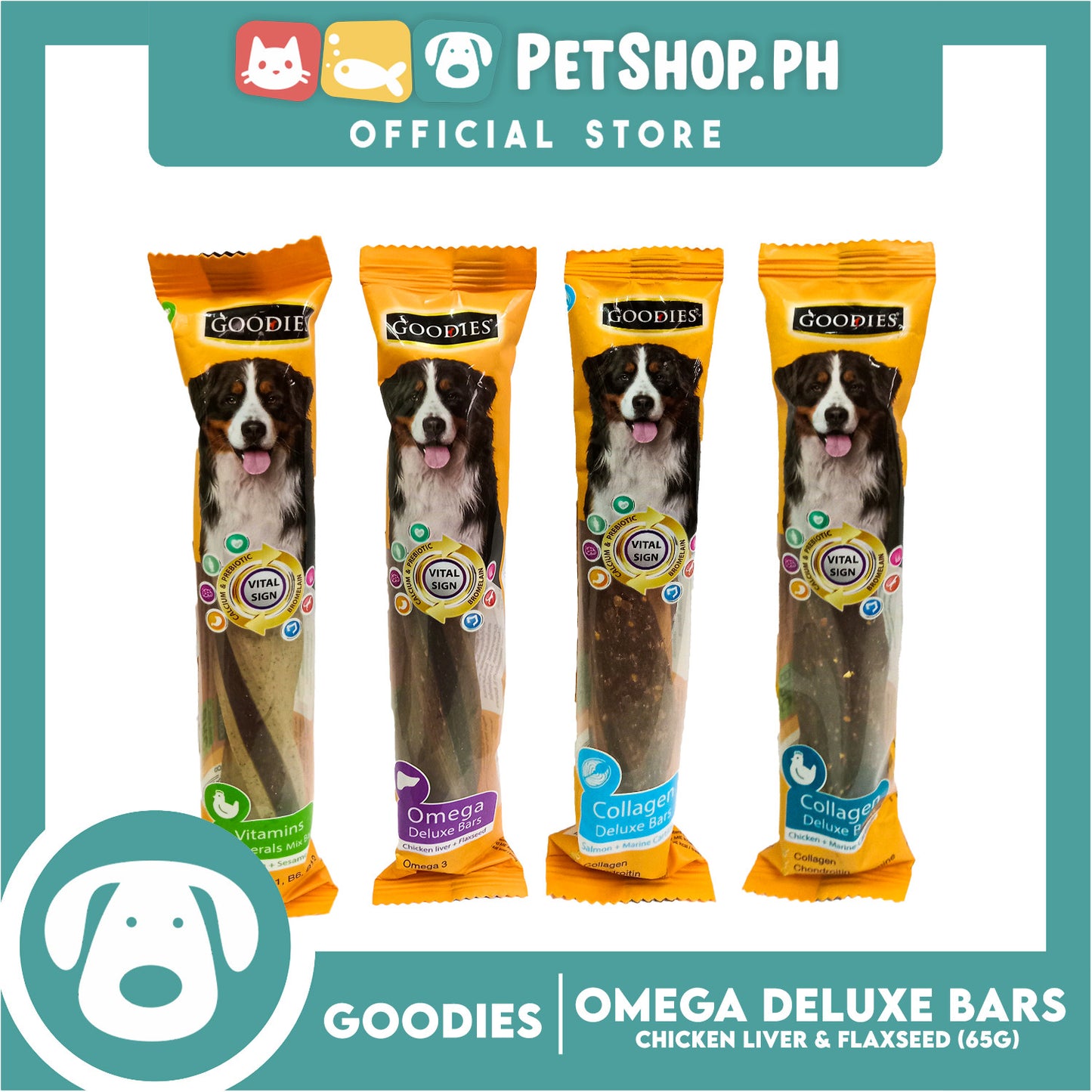 Goodies Omega Deluxe Bar Chicken Liver and Flaxseed Dog Treat 65g