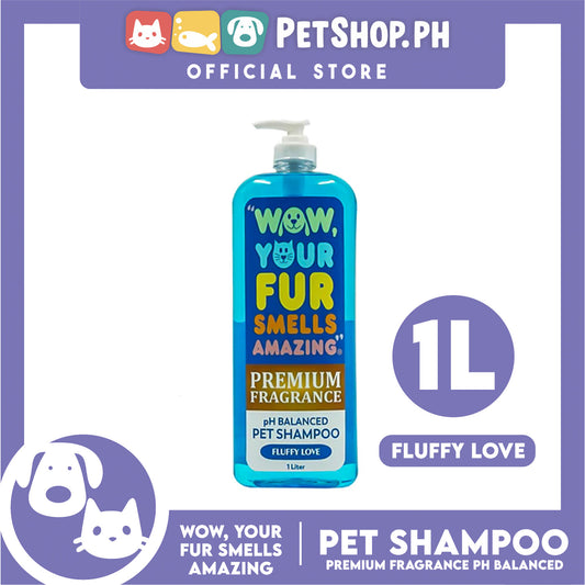 Wow, Your Fur Smells Amazing, Premium Fragrance pH Balanced Pet Shampoo 1L (Fluffy Love)