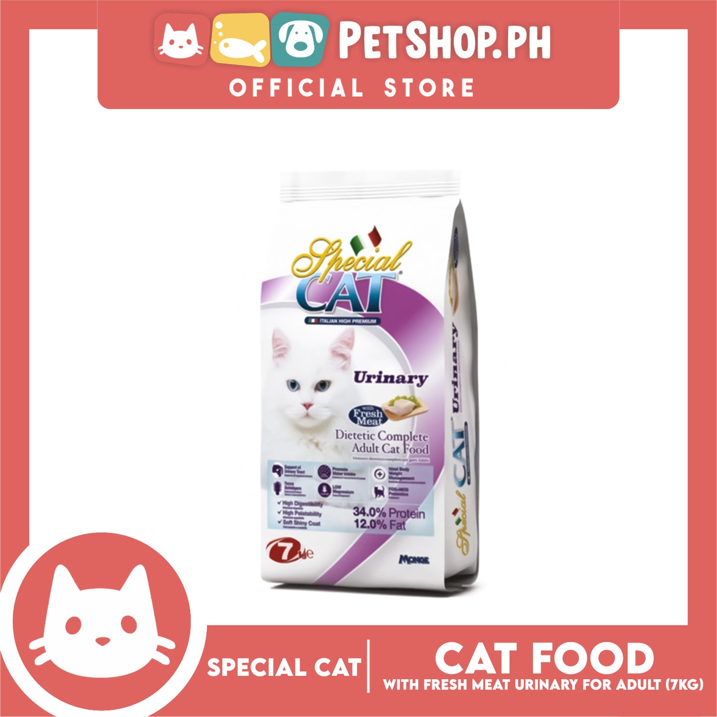 Special Cat Urinary Dietetic Complete Adult Dry Cat Food 7kg