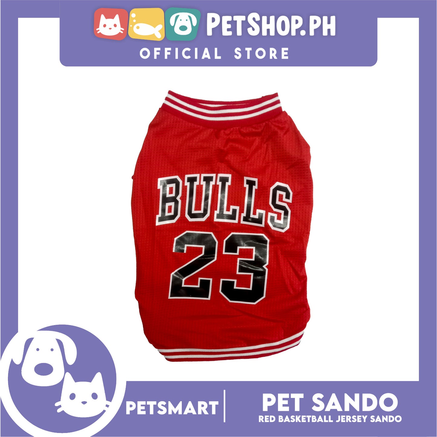 Pet Sando Basketball Jersey Red (Medium)