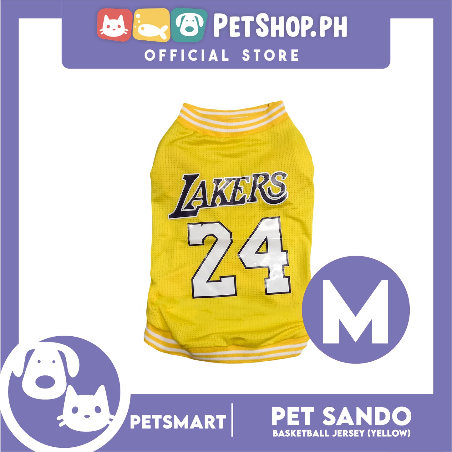 Pet Sando Basketball Jersey Yellow (Medium)