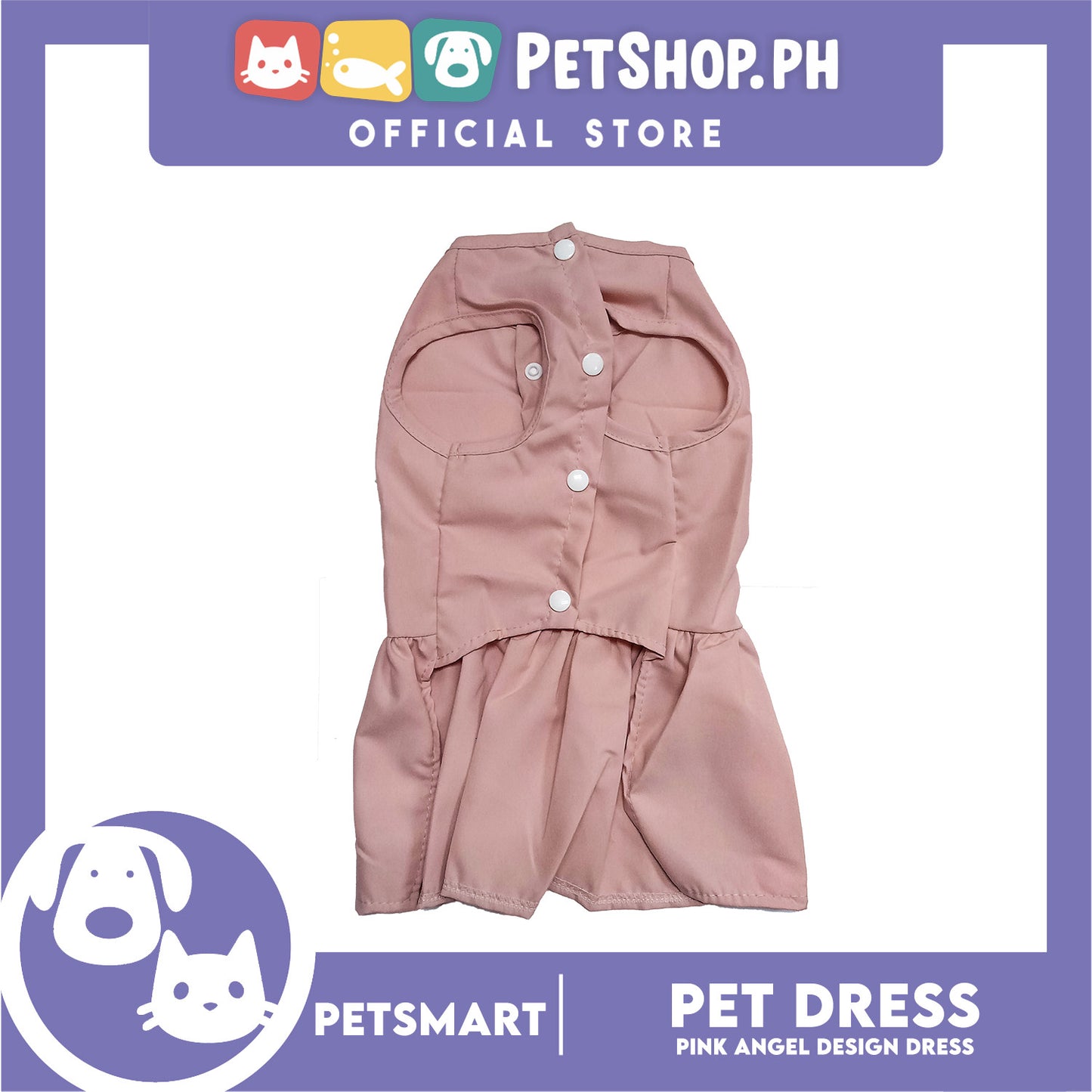 Pet Dress Pink Angel Design (Medium) Pet Clothes