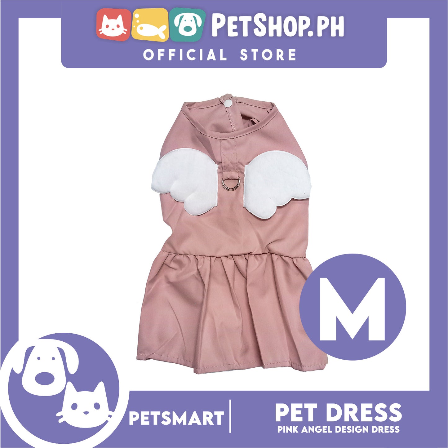 Pet Dress Pink Angel Design (Medium) Pet Clothes