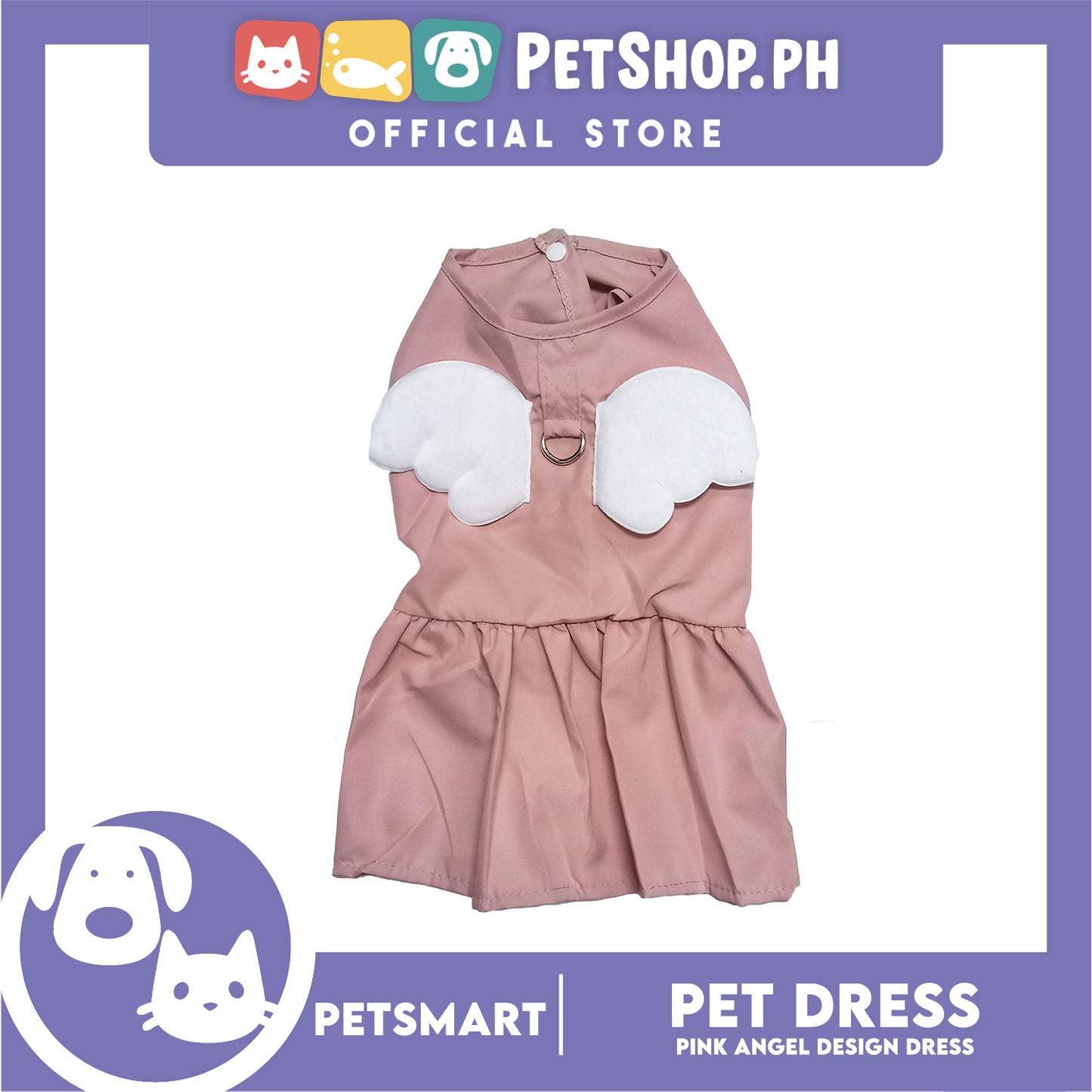 Pet Dress Pink Angel Design (Large) Pet Clothes